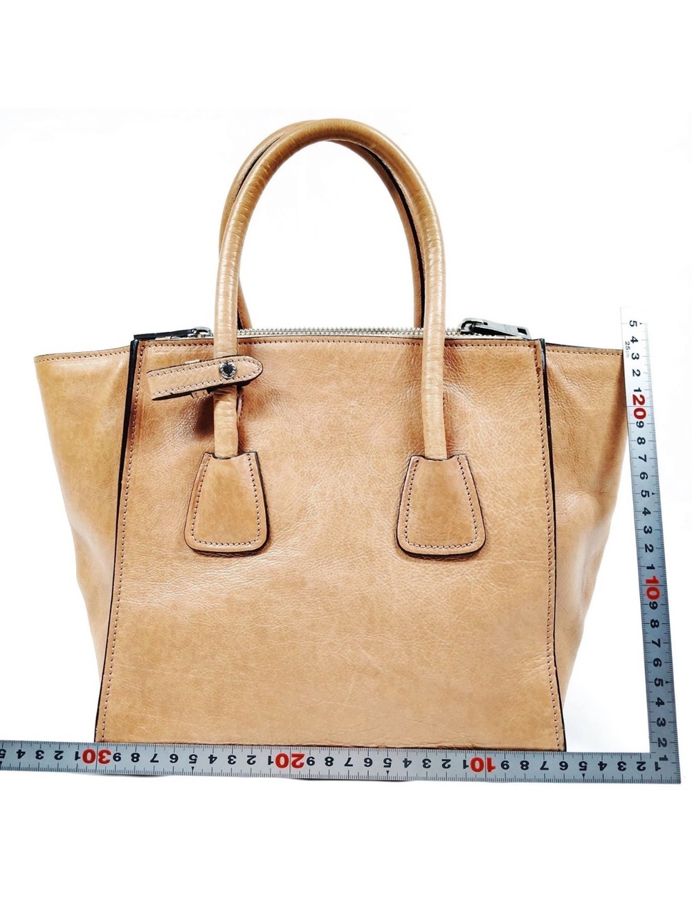 Prada Naturale Glace Calf Leather Twin Pocket Double Handle Tote - Picture 2 of 8